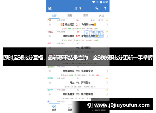 即时足球比分直播，最新赛事结果查询，全球联赛比分更新一手掌握